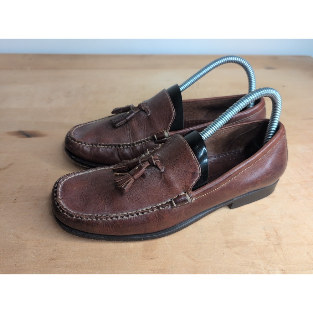 Cole Haan Made in Brazil Burgundy Leather Penny Loafers Men's Dress Shoes 8